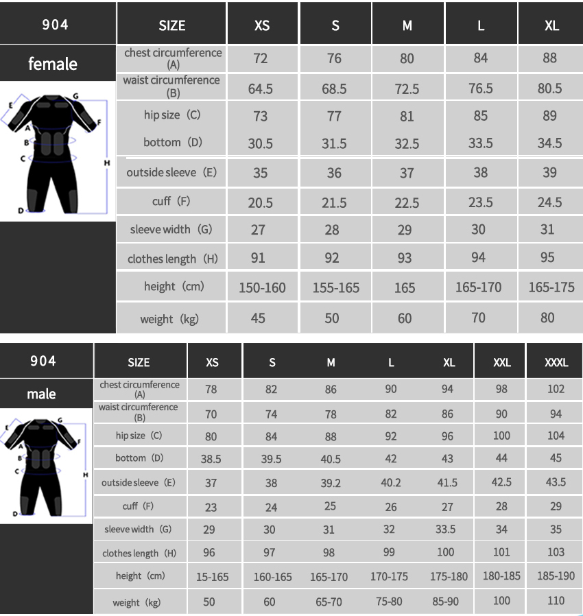 ems suit chart ems suit chart